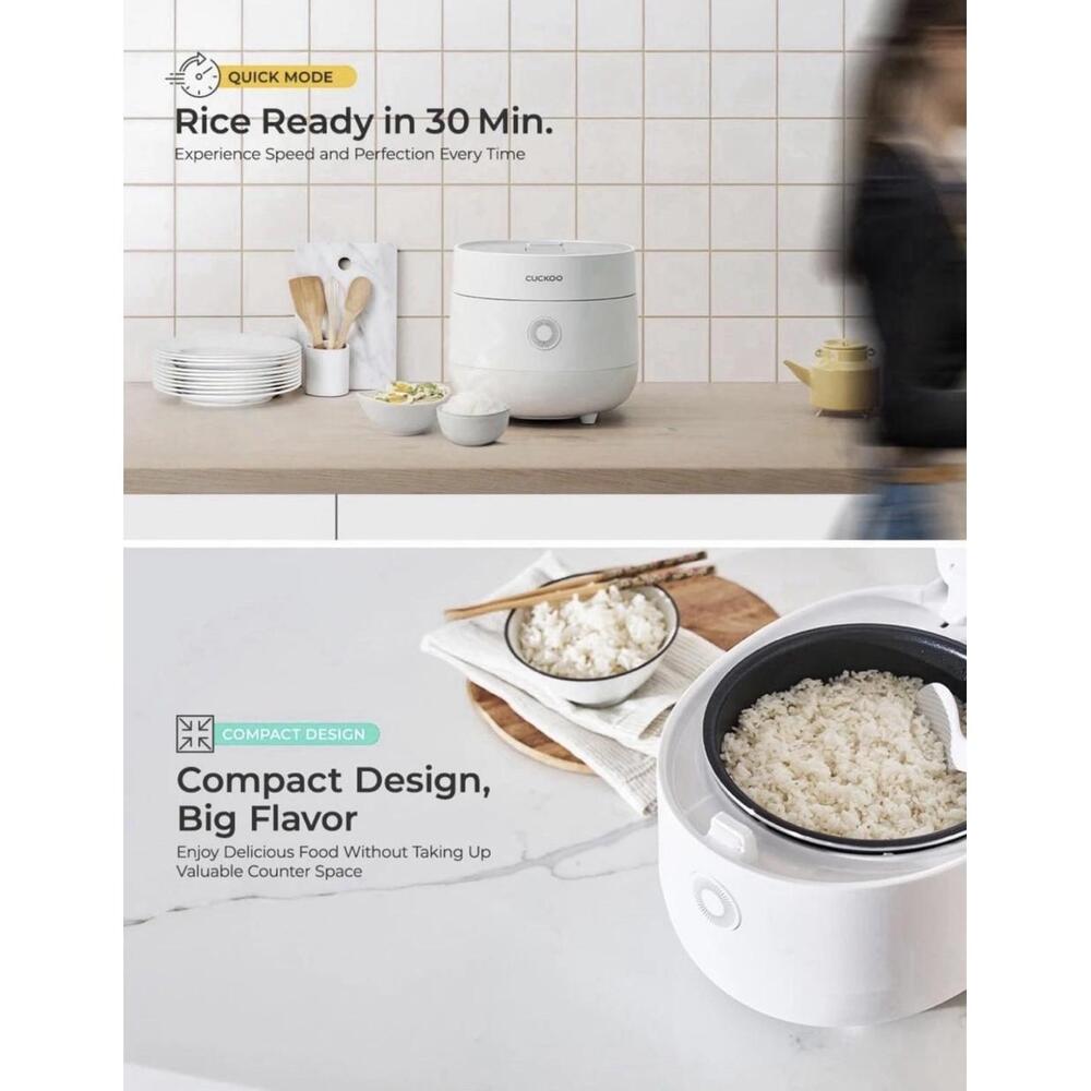 CUCKOO Micom Small Rice Cooker 10 Menu Options 3 Cups Uncooked CR-0375F White SF - Picture 5 of 9